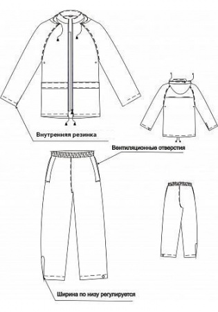Костюм ПВХ/нейлон для захисту від води CENTER 04